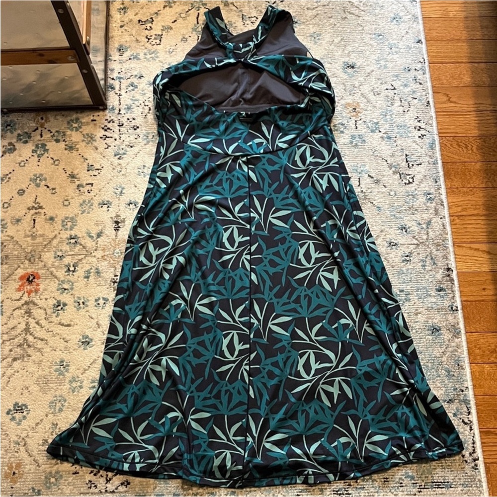 PRANA Jewel Lake Tropical Leaves Halter Dress - Picture 12 of 16